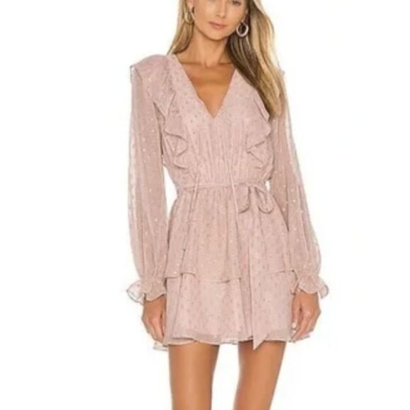 YUMI KIM WEST VILLAGE DRESS IN GLITTER DOT BLUSH SZ S - Picture 1 of 8